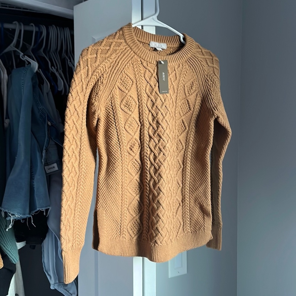 J. Crew Woven Rust Sweater, NWT - Picture 1 of 7
